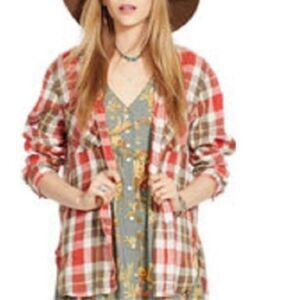 Ralph Lauren Denim and Supply Tomboy Shirt Womens XL Red Plaid Western Classic